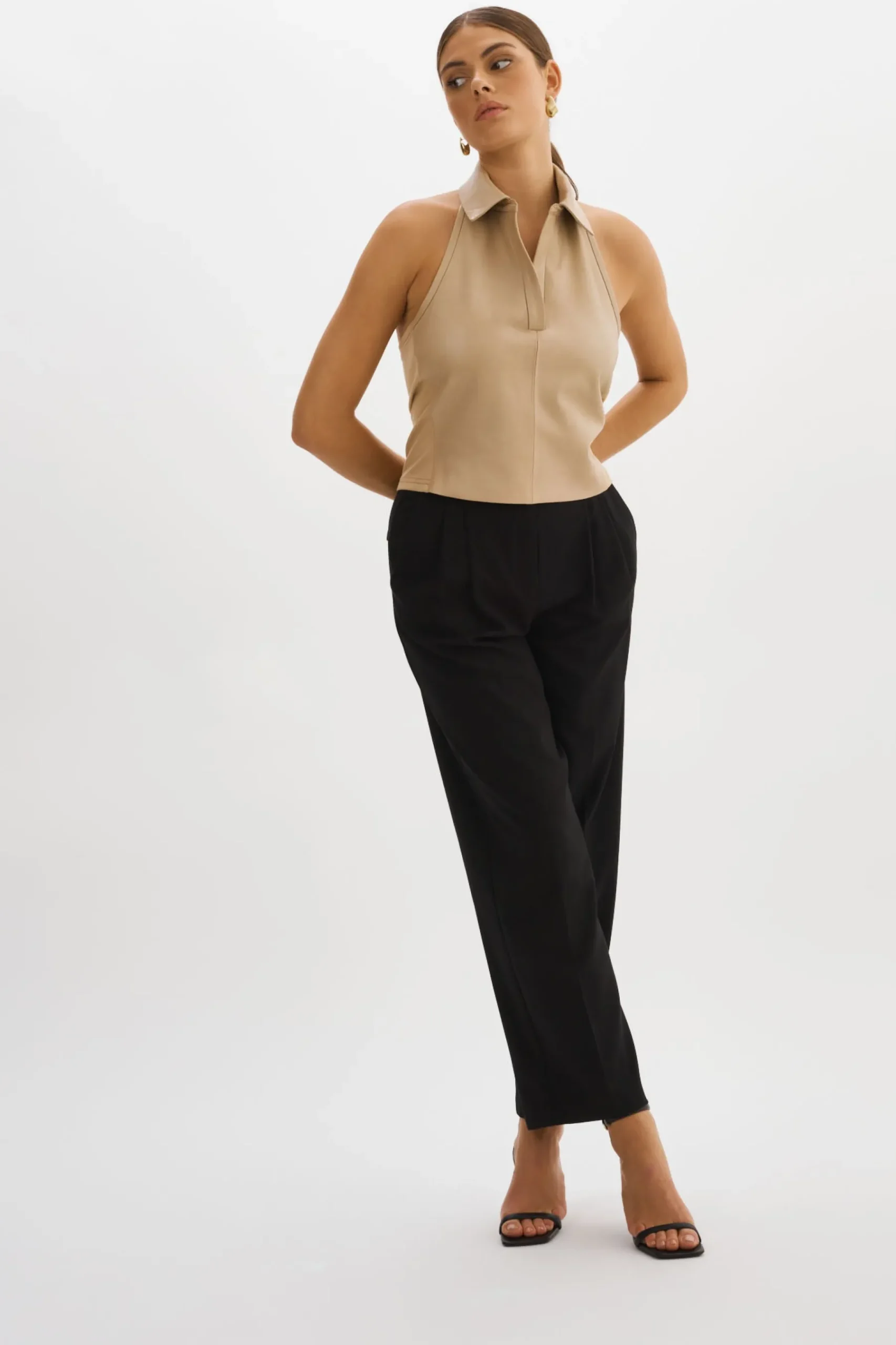 Femme LAMARQUE JULANE | Haut Halterneck En Cuir