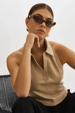 Femme LAMARQUE JULANE | Haut Halterneck En Cuir