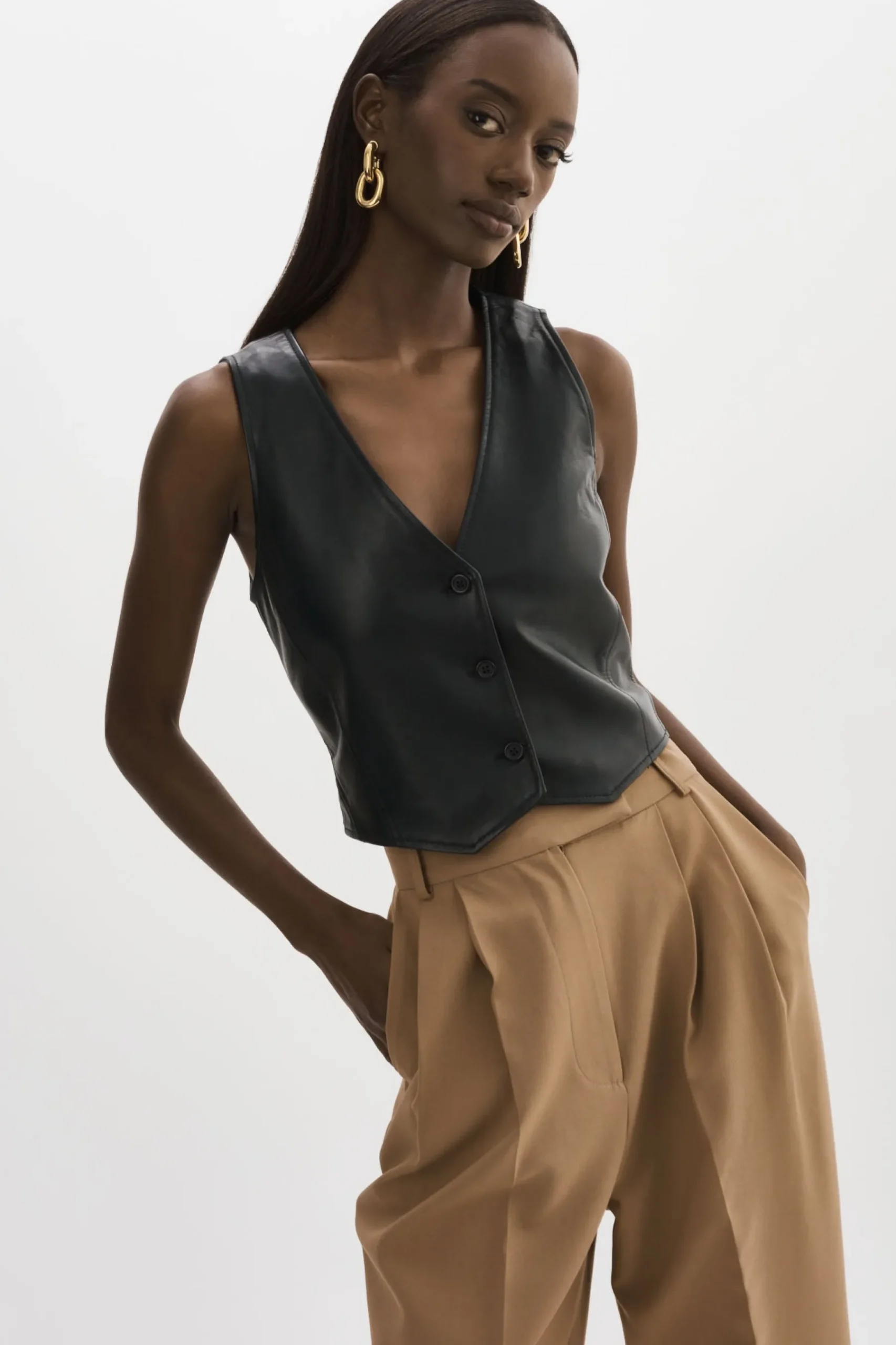 Femme LAMARQUE KALLIE | Gilet En Cuir