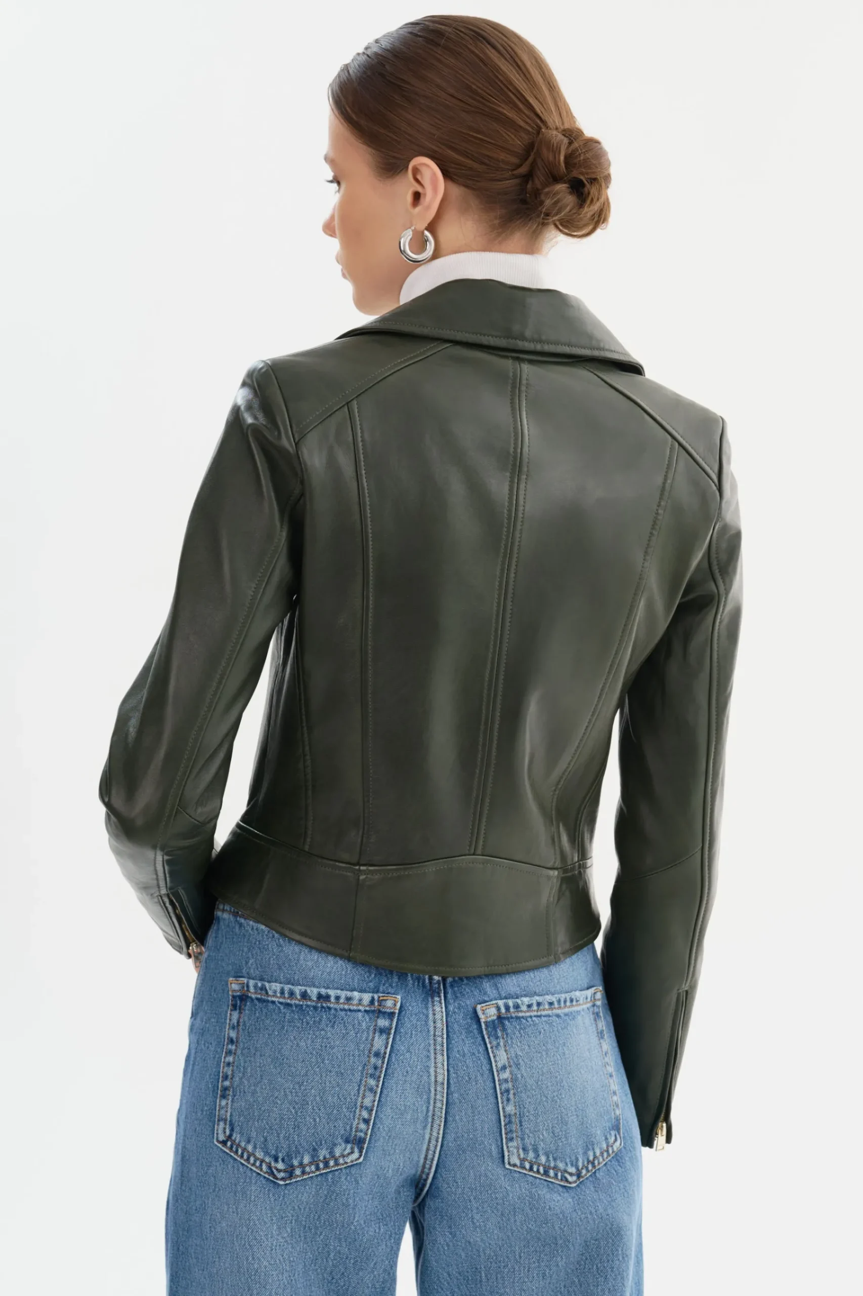 Femme LAMARQUE KELSEY | Biker Leather Jacket Champagne Hardware