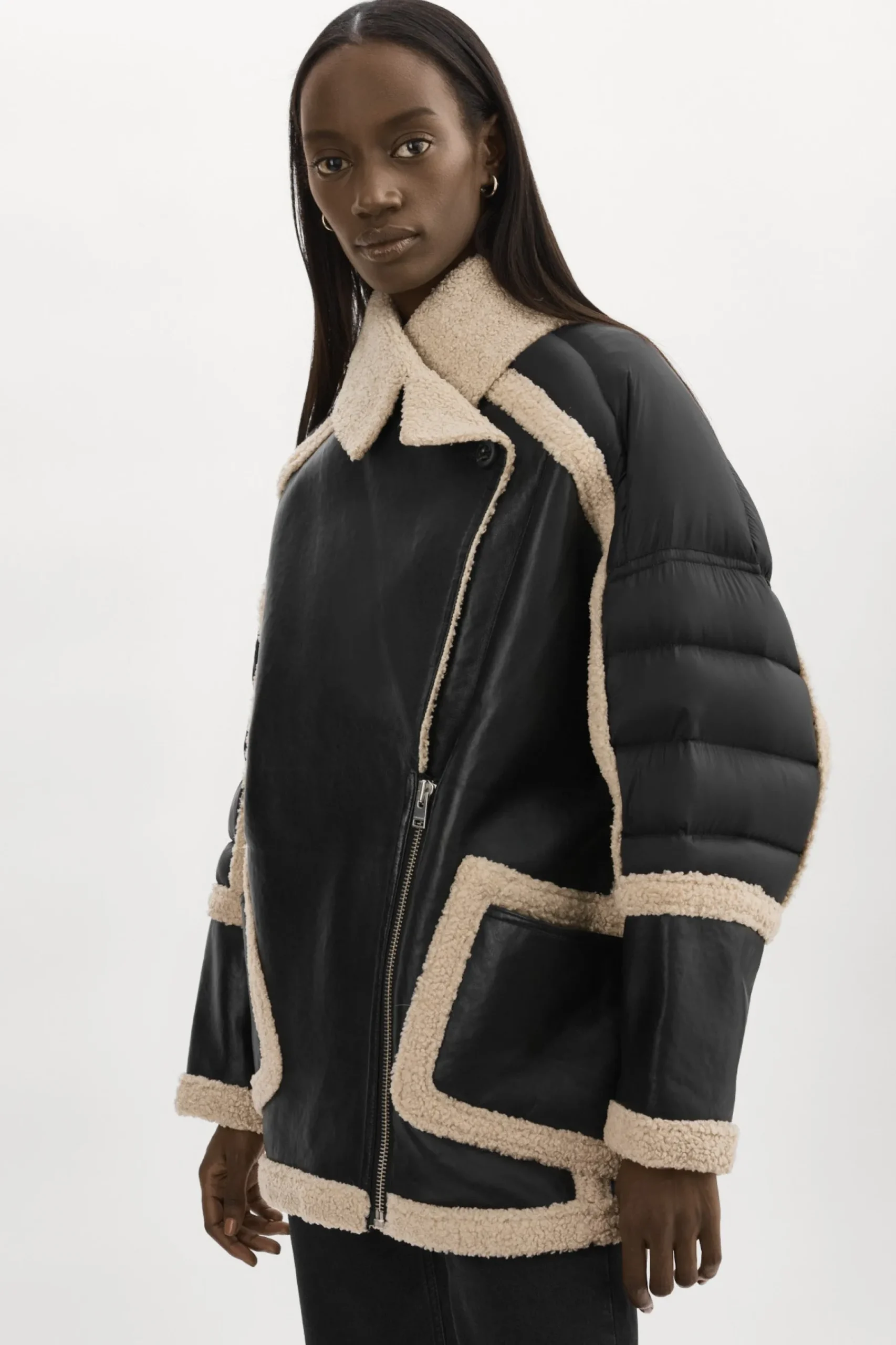 Femme LAMARQUE LISA | Manteau Cocoon En Matières Mixtes
