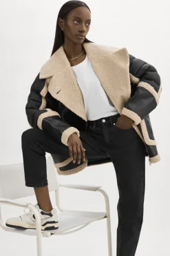 Femme LAMARQUE LISA | Manteau Cocoon En Matières Mixtes