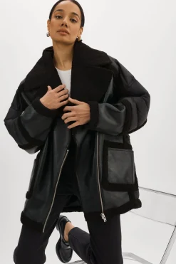 Femme LAMARQUE LISA | Manteau Cocoon Surdimensionné En Matières Mixtes