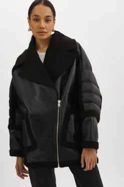 Femme LAMARQUE LISA | Manteau Cocoon Surdimensionné En Matières Mixtes