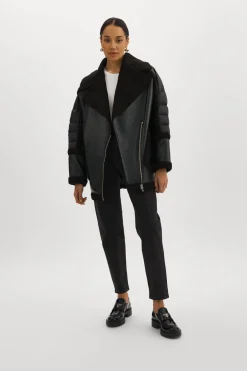 Femme LAMARQUE LISA | Manteau Cocoon Surdimensionné En Matières Mixtes