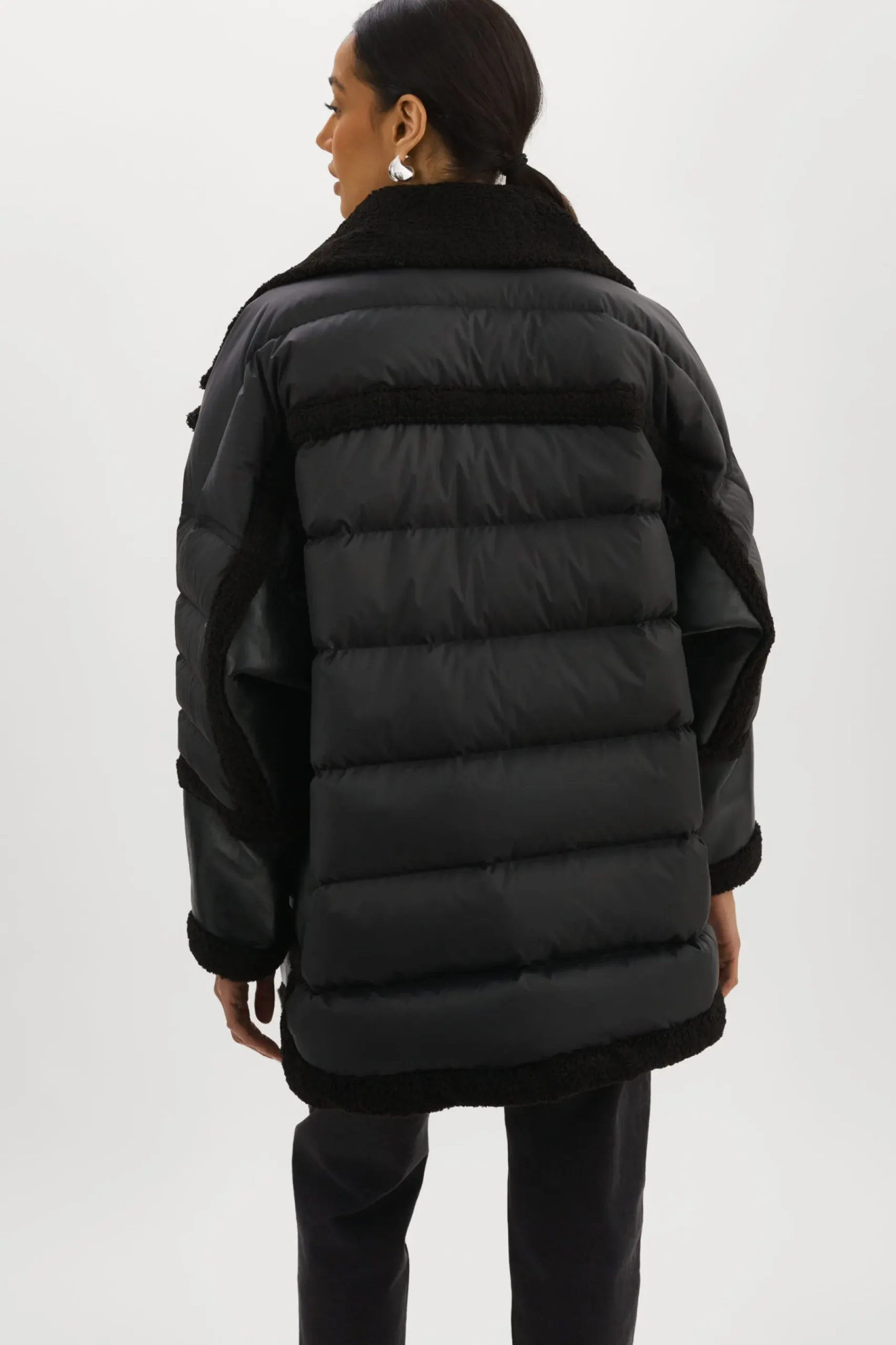 Femme LAMARQUE LISA | Manteau Cocoon Surdimensionné En Matières Mixtes