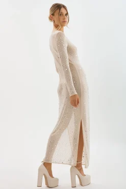Femme LAMARQUE MARET | Robe En Mesh Orné De Strass