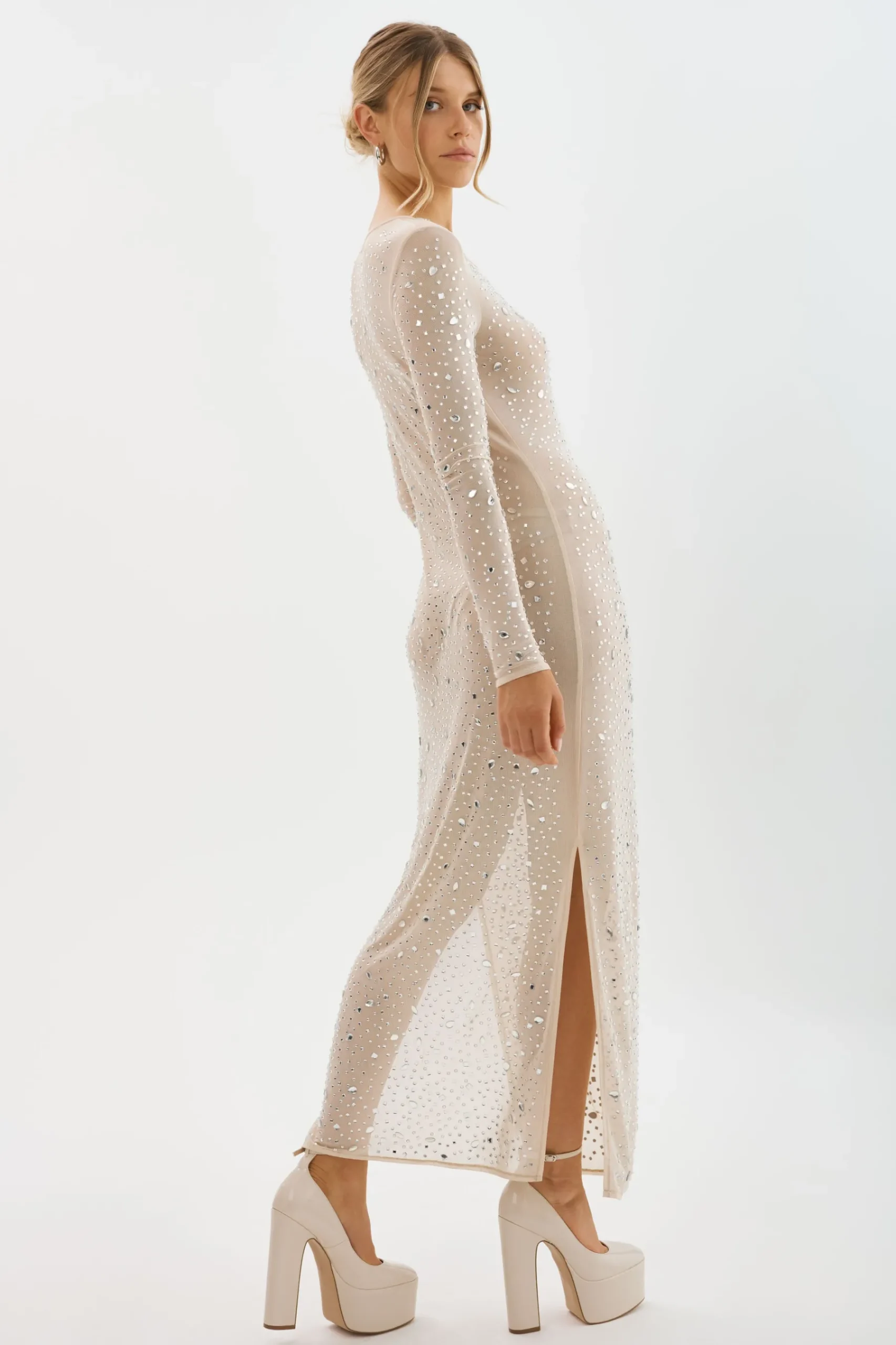 Femme LAMARQUE MARET | Robe En Mesh Orné De Strass