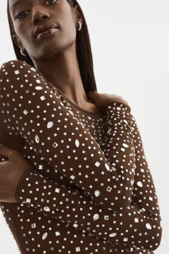 Femme LAMARQUE MARET | Robe En Mesh Orné De Strass