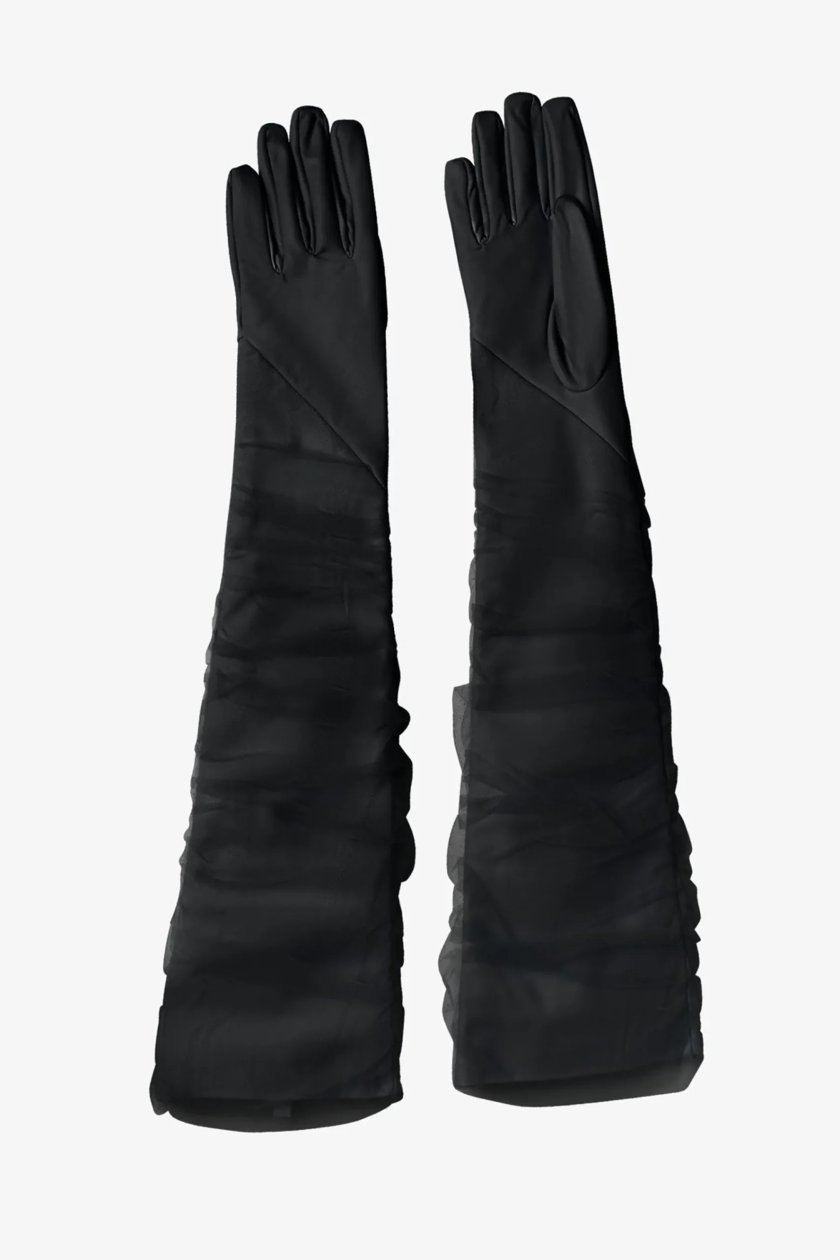 Femme LAMARQUE MARILYN | Faux Leather And Tulle Gloves