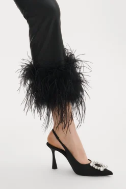 Femme LAMARQUE PAGETTA Pantalon Court Avec Bordure En Plumes