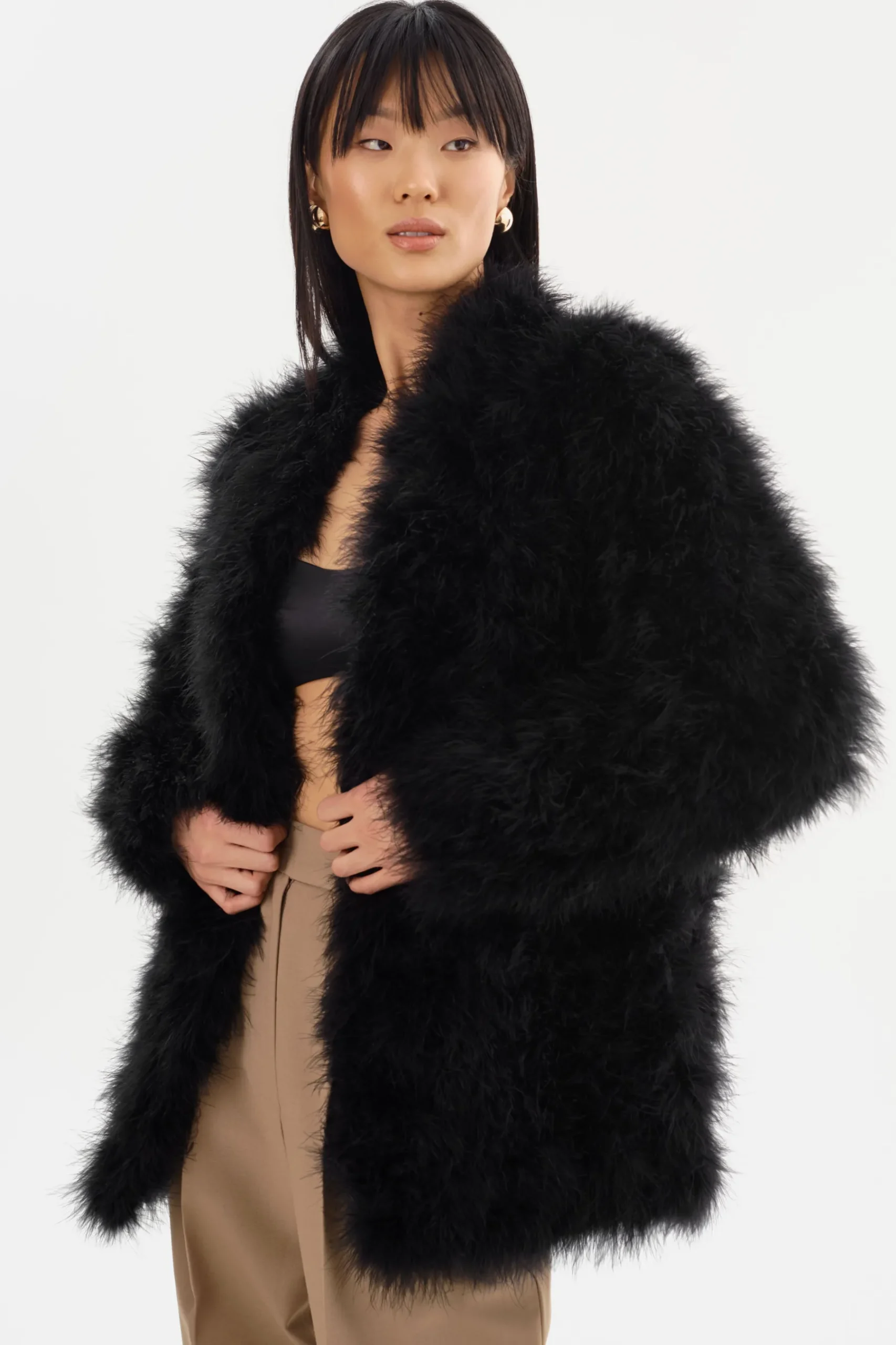 Femme LAMARQUE RABEA | Manteau à Plumes