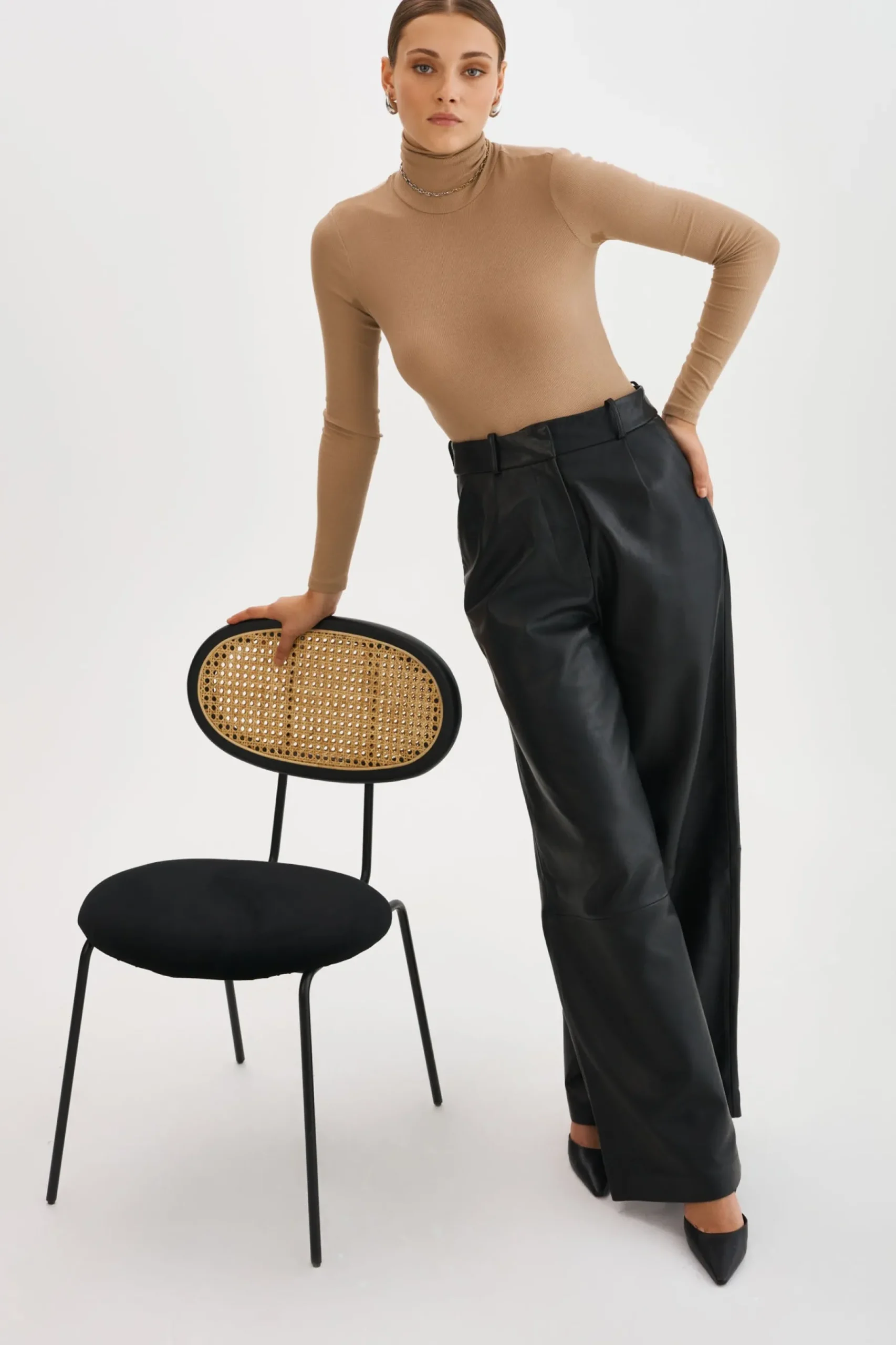 Femme LAMARQUE ROSSA | Pantalon Large En Cuir