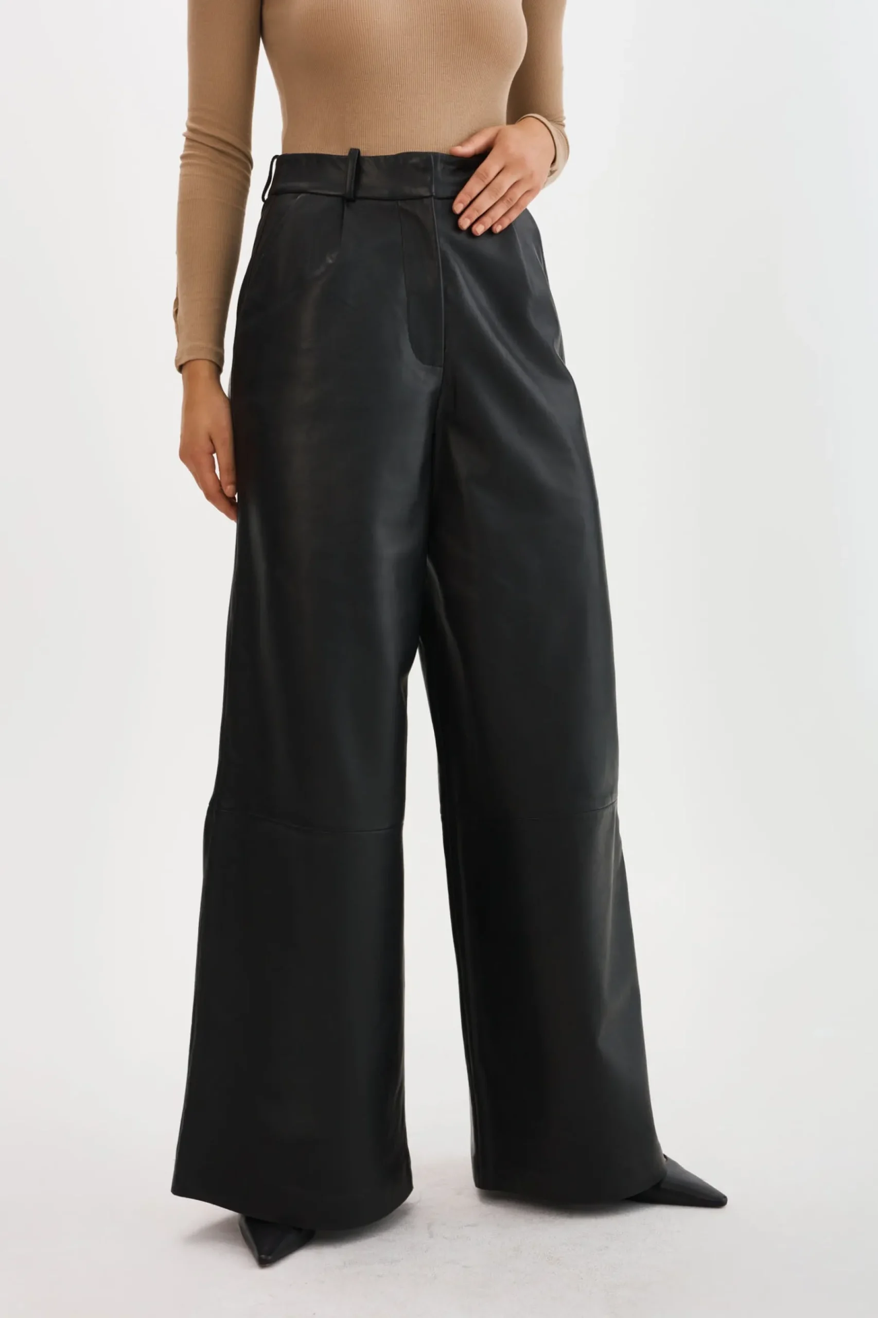 Femme LAMARQUE ROSSA | Pantalon Large En Cuir