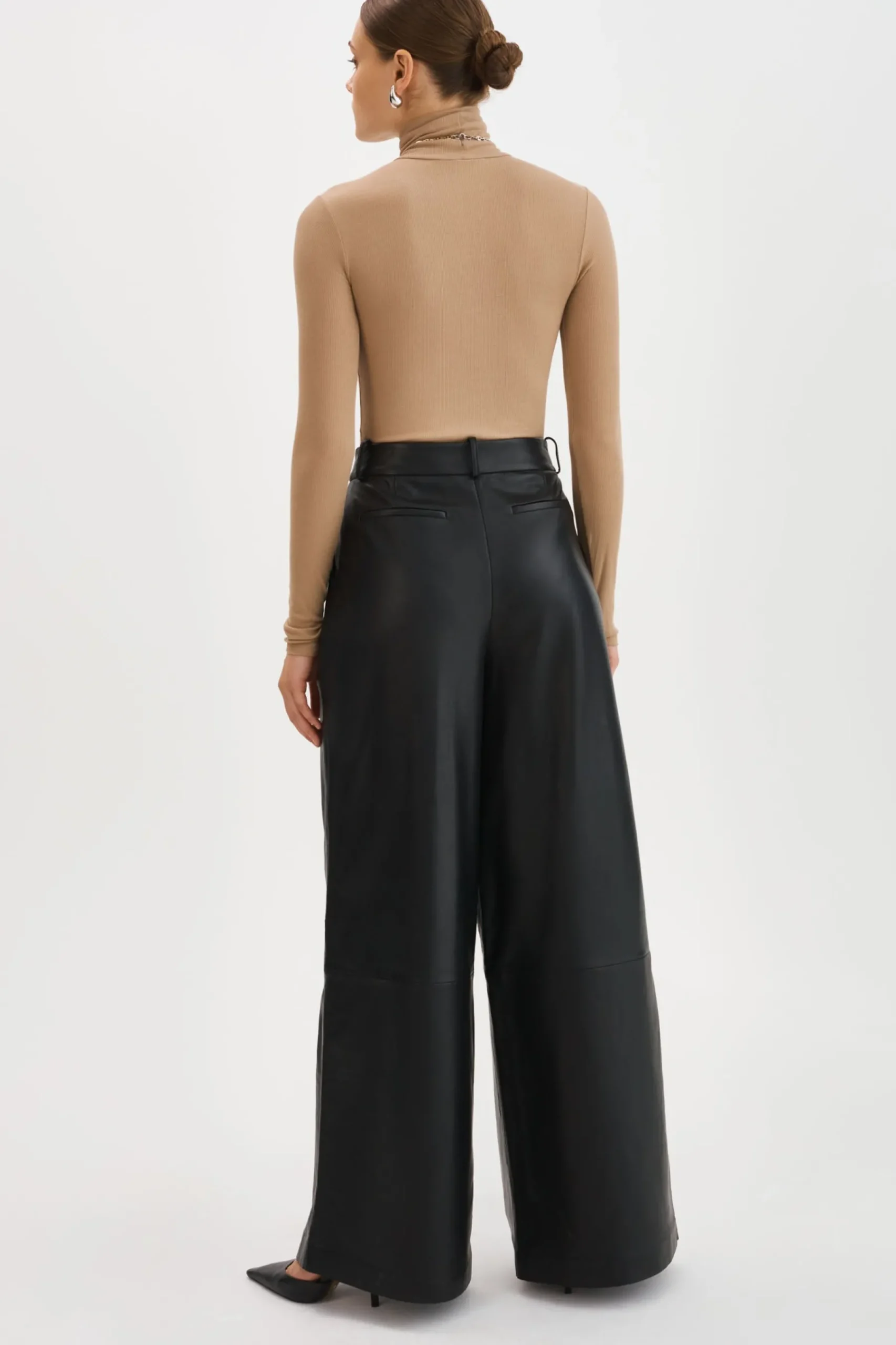 Femme LAMARQUE ROSSA | Pantalon Large En Cuir