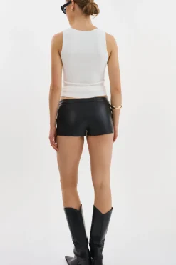 Femme LAMARQUE RUKIYA | Short En Cuir à Taille Basse
