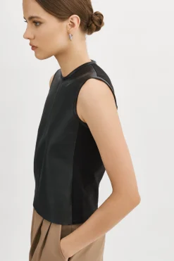 Femme LAMARQUE SOFIA | Haut Sans Manches En Cuir