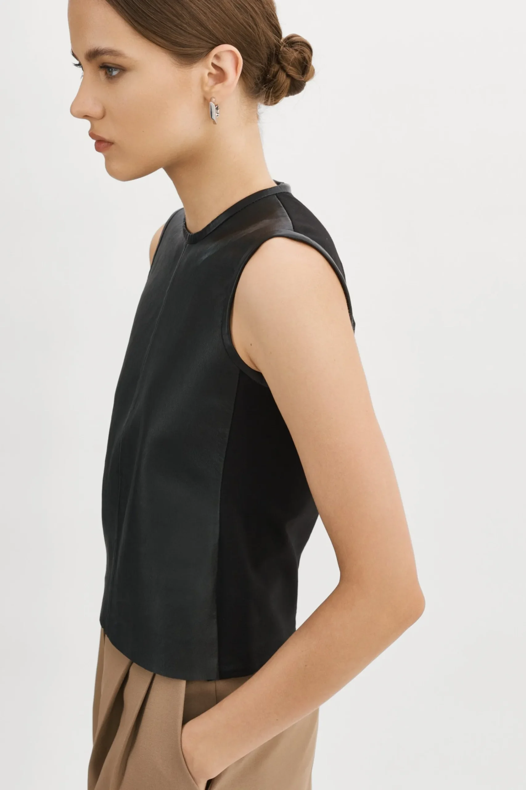 Femme LAMARQUE SOFIA | Haut Sans Manches En Cuir