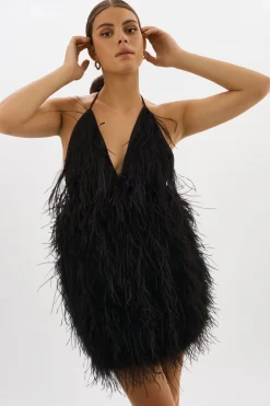 Femme LAMARQUE SOLVEIG Robe à Plumes