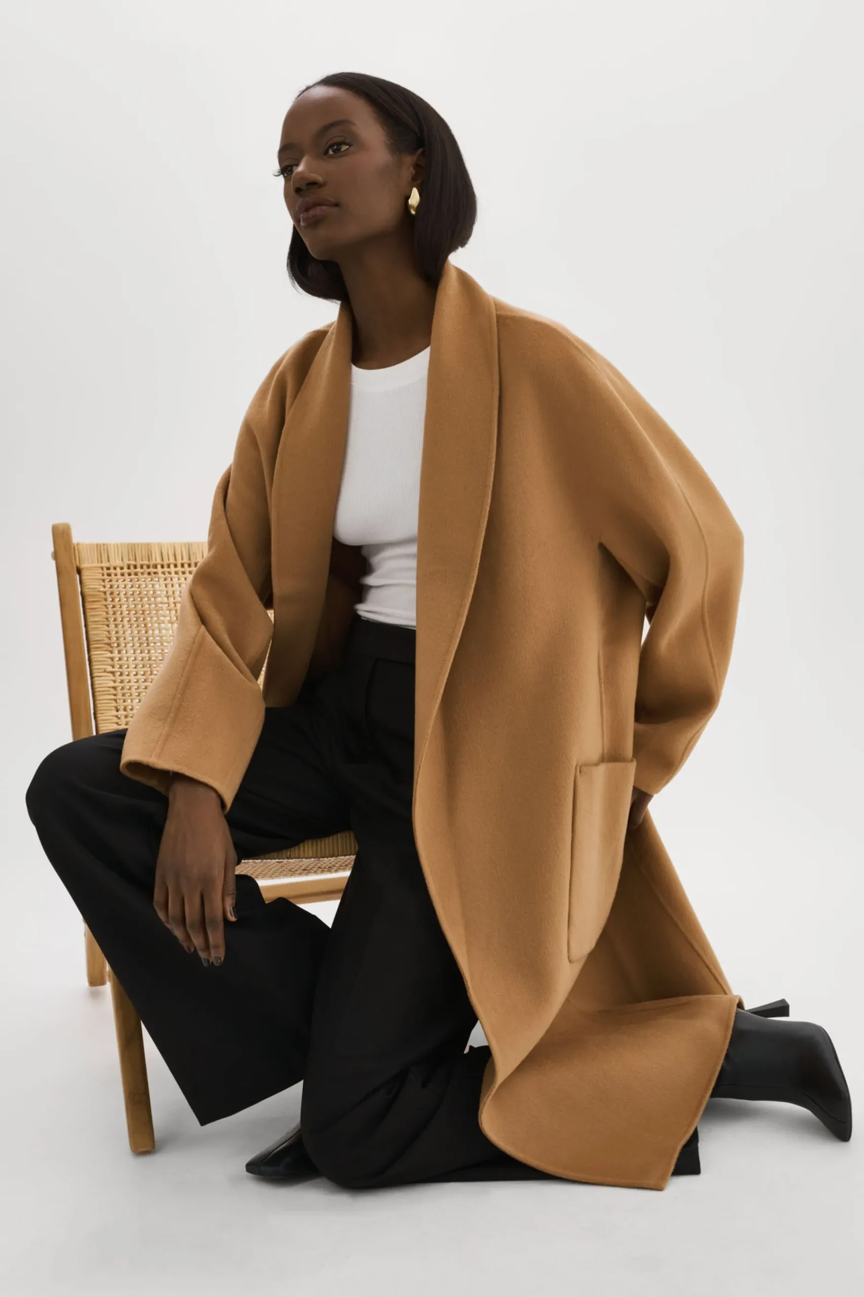 Femme LAMARQUE THARA | Manteau En Laine à Col Châle
