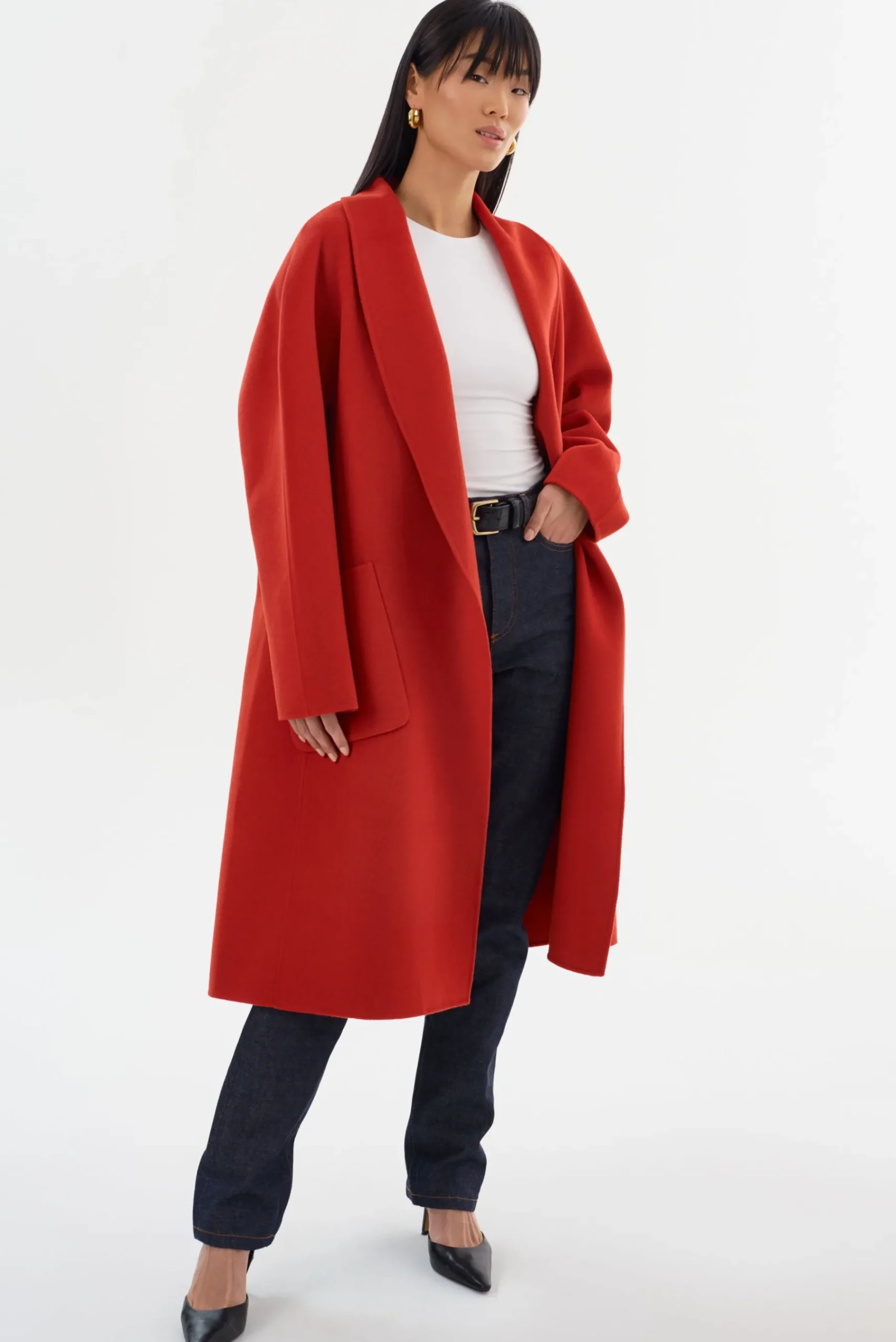 Femme LAMARQUE THARA | Manteau En Laine à Col Châle