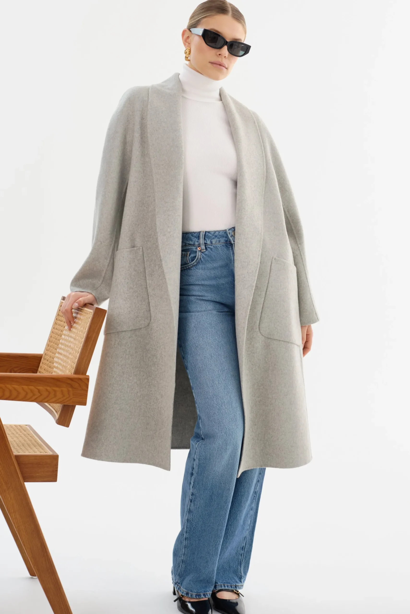 Femme LAMARQUE THARA | Manteau En Laine à Col Châle