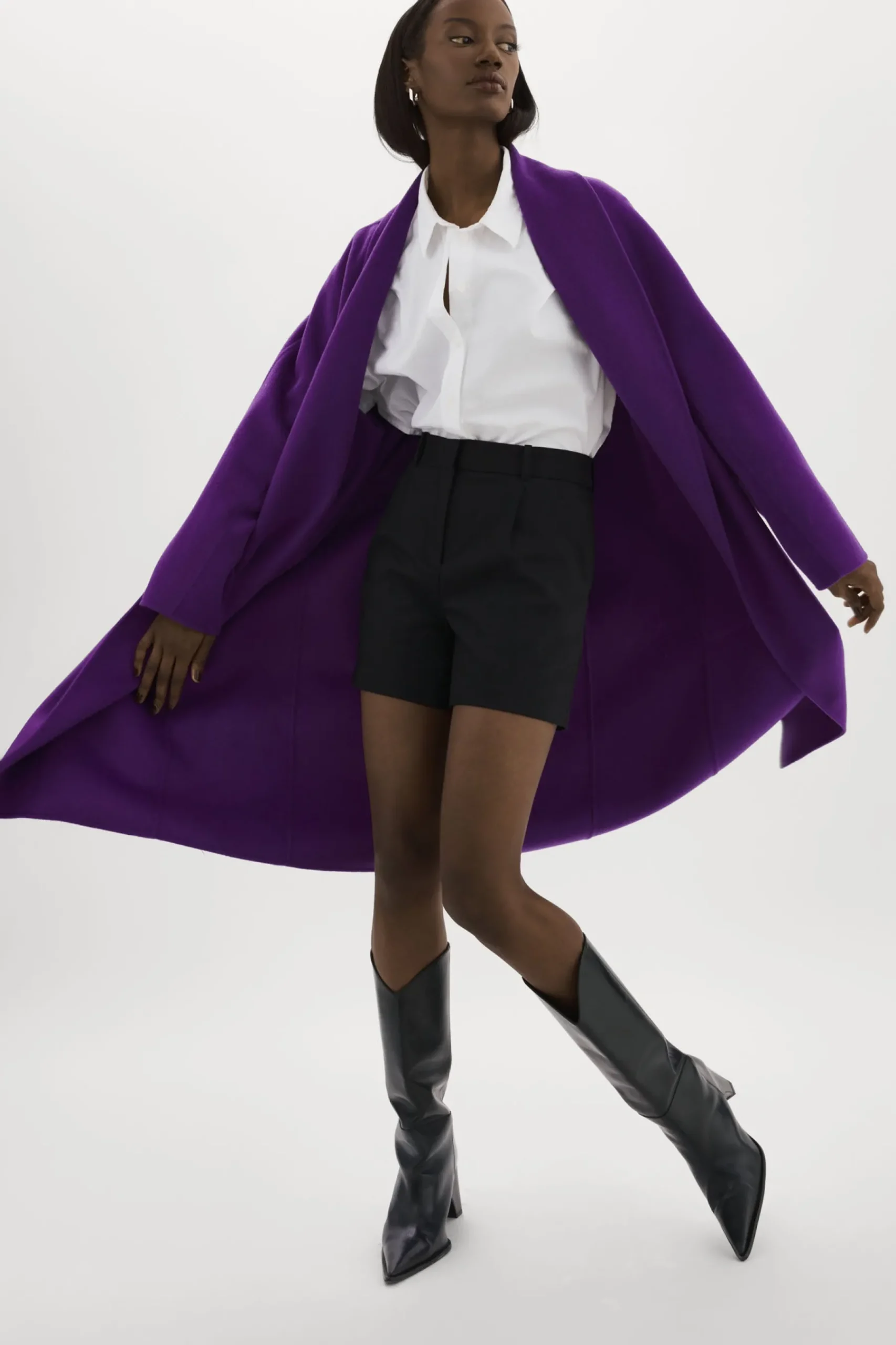 Femme LAMARQUE THARA | Manteau En Laine à Col Châle