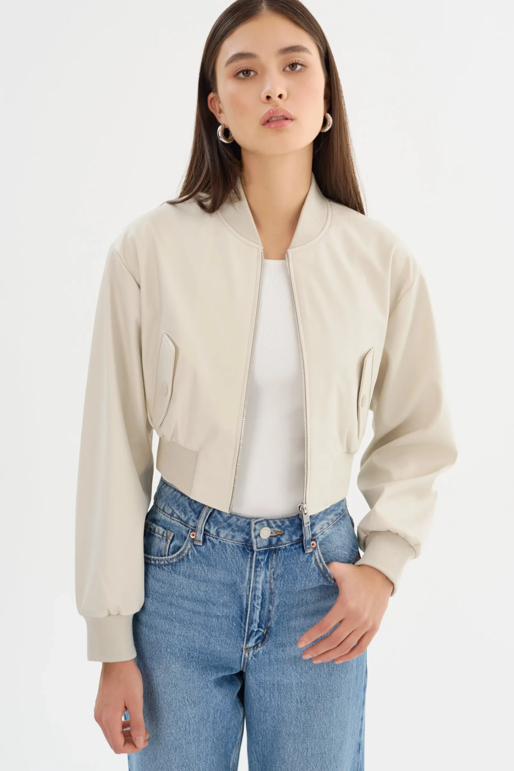 Femme LAMARQUE Éveline | Bomber Court En Similicuir