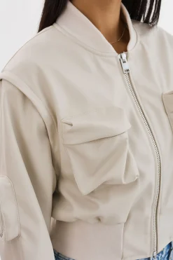 Femme LAMARQUE XAIA | Blouson Aviateur Convertible En Simili Cuir