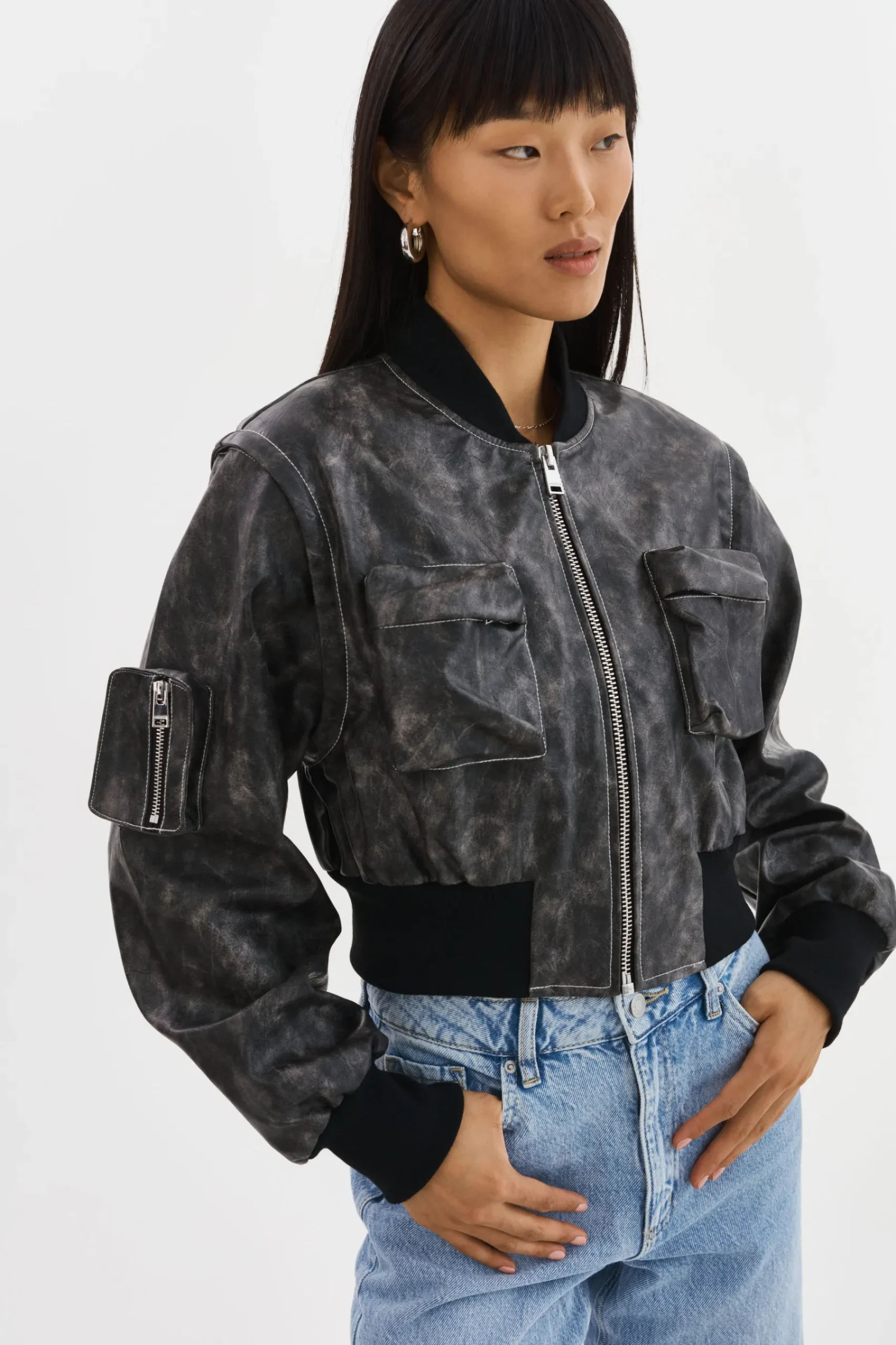 Femme LAMARQUE XAIA | Blouson Aviateur Convertible En Simili Cuir