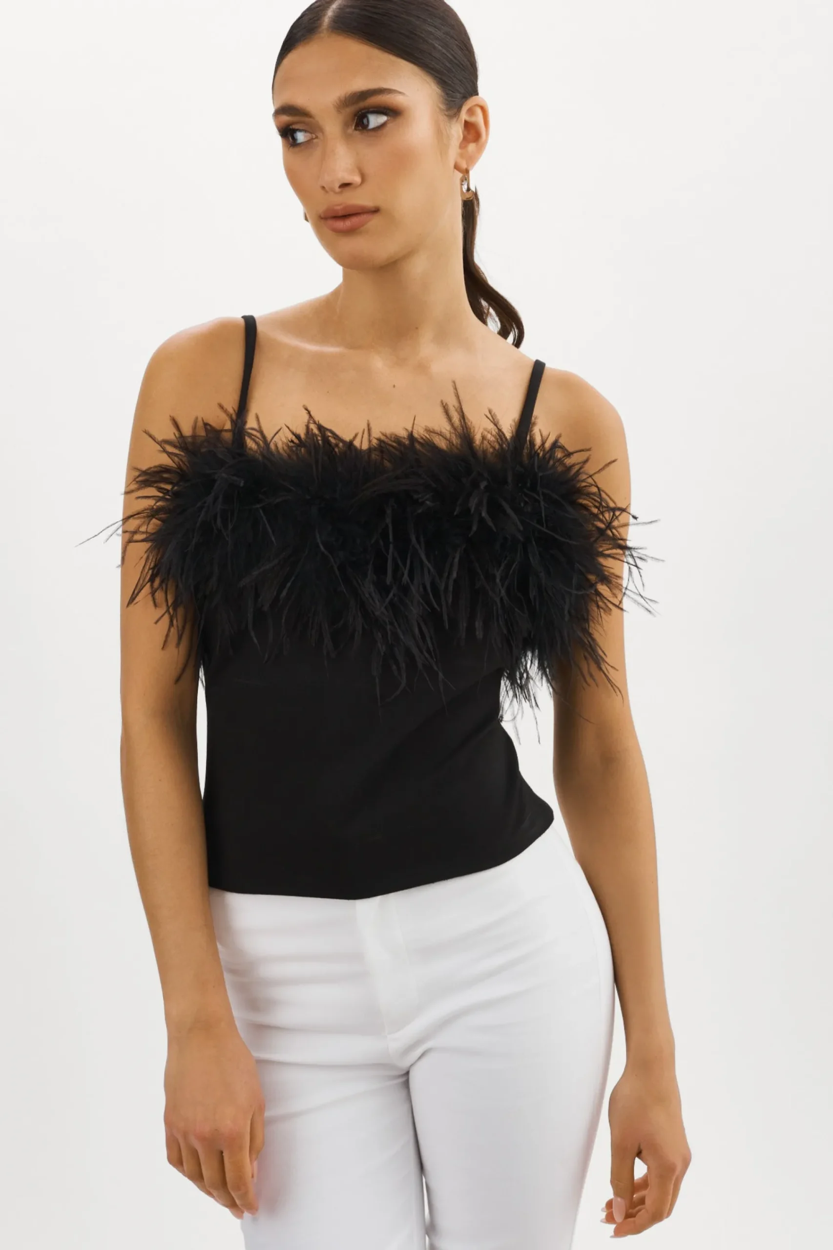 Femme LAMARQUE YARINA Top Orné De Plumes