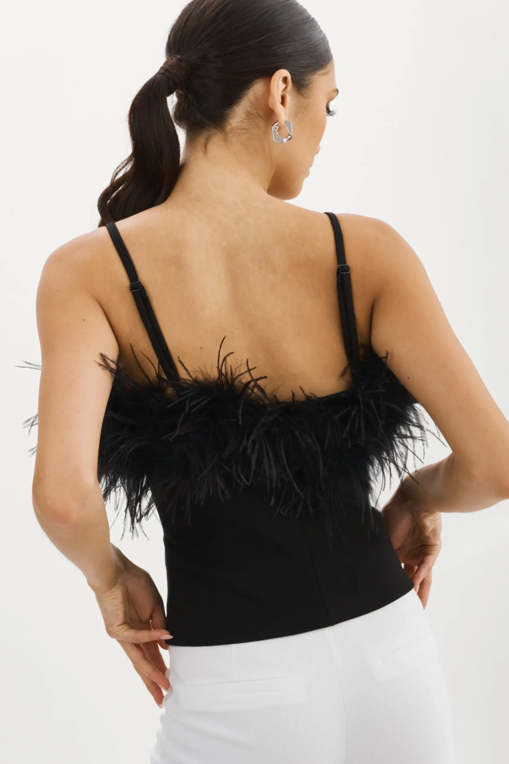 Femme LAMARQUE YARINA Top Orné De Plumes